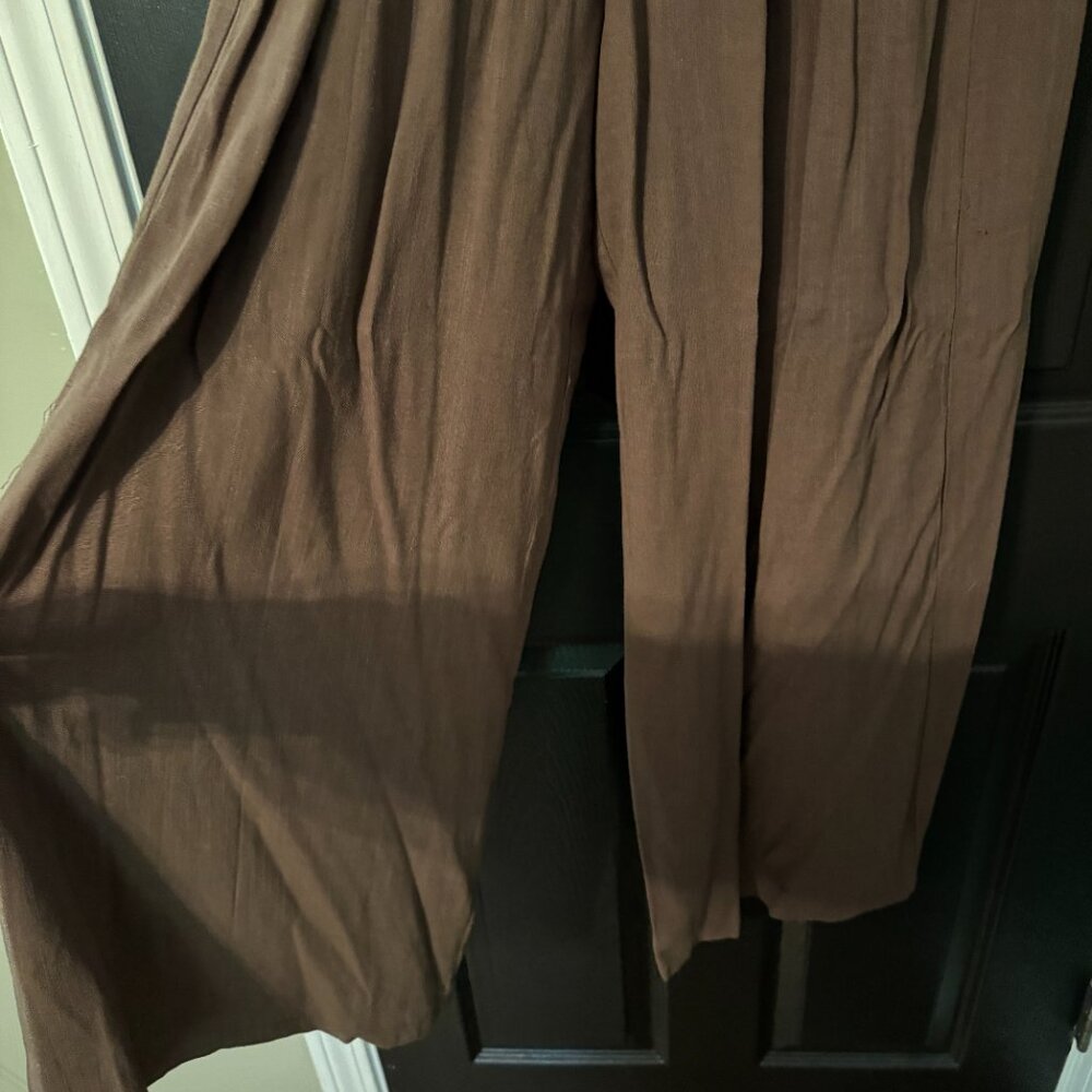 Womens Wide Leg Drapey Pull On Pants - Picture 4 of 5